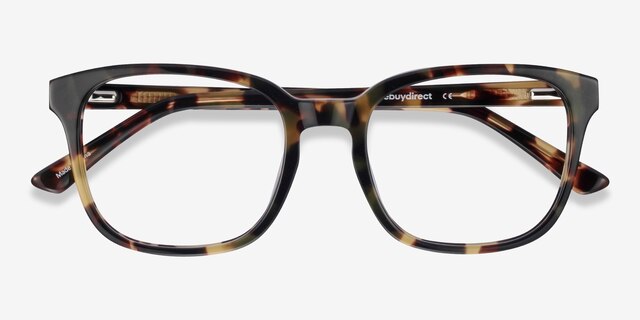 Tower Green Tortoise AcétateMontures de lunettes de vue d'EyeBuyDirect, Vue Rapprochée