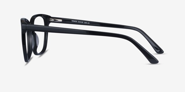Tower Black AcetateEyeglass Frames from EyeBuyDirect, Side View