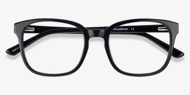 Tower Black AcetateEyeglass Frames from EyeBuyDirect, Closed View