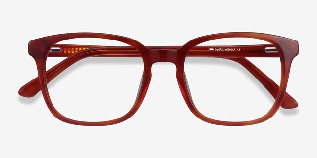 Tower Blood Orange AcetateEyeglass Frames from EyeBuyDirect, Closed View