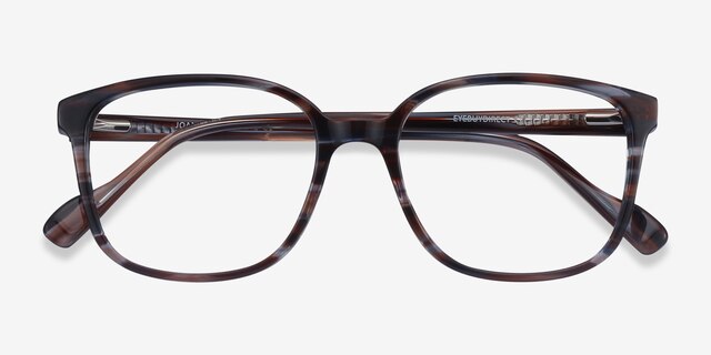 Joanne Striped AcetateEyeglass Frames from EyeBuyDirect, Closed View