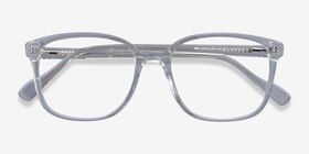 Joanne Transparent Acétate Montures de lunettes de vue d'EyeBuyDirect, Vue Rapprochée