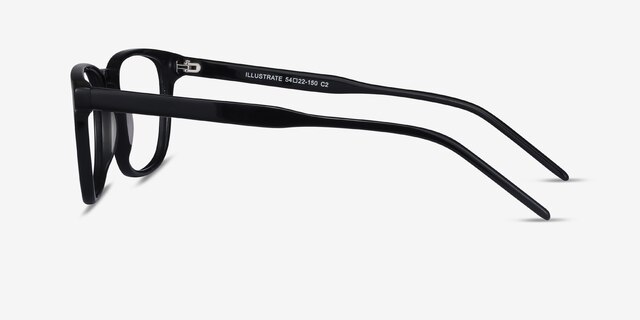 Illustrate Black AcetateEyeglass Frames from EyeBuyDirect, Side View