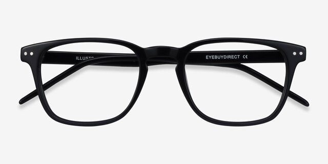 Illustrate Black AcetateEyeglass Frames from EyeBuyDirect, Closed View