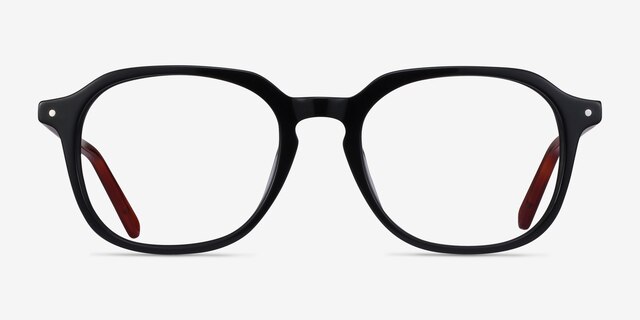 Atlantic Black AcetateEyeglass Frames from EyeBuyDirect, Front View