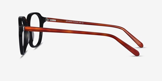 Atlantic Black AcetateEyeglass Frames from EyeBuyDirect, Side View
