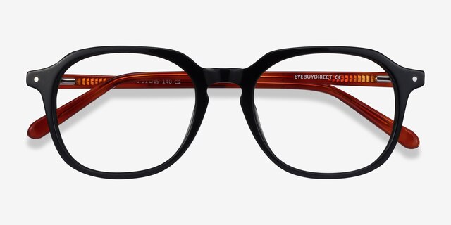 Atlantic Black AcetateEyeglass Frames from EyeBuyDirect, Closed View