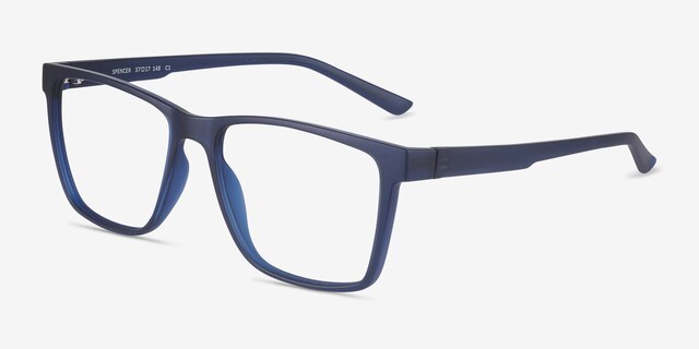 Spencer Blue PlasticEyeglass Frames from EyeBuyDirect, Angle View