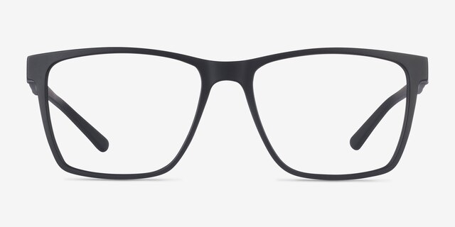 Spencer Noir PlastiqueMontures de lunettes de vue d'EyeBuyDirect, Vue de Face