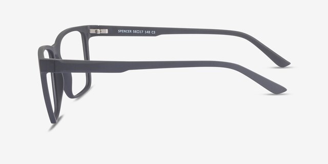 Spencer Noir PlastiqueMontures de lunettes de vue d'EyeBuyDirect, Vue de Côté