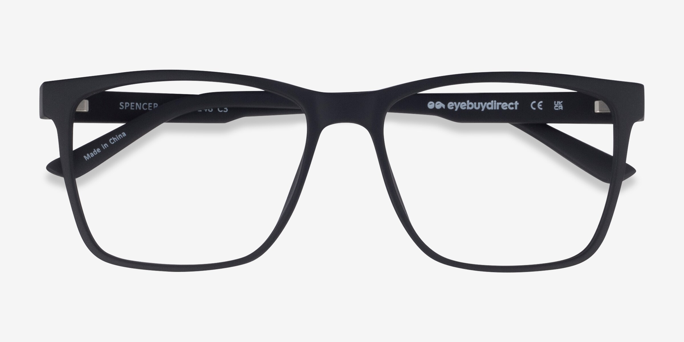 black plastic eyeglass frames