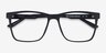 Spencer Noir PlastiqueMontures de lunettes de vue d'EyeBuyDirect, Vue Rapprochée