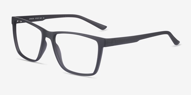 Spencer Gray PlasticEyeglass Frames from EyeBuyDirect, Angle View