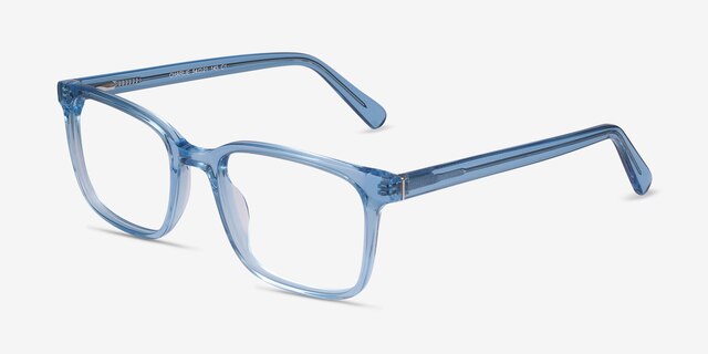 Charlie Blue AcetateEyeglass Frames from EyeBuyDirect, Angle View