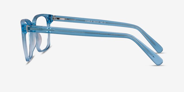Charlie Blue AcetateEyeglass Frames from EyeBuyDirect, Side View