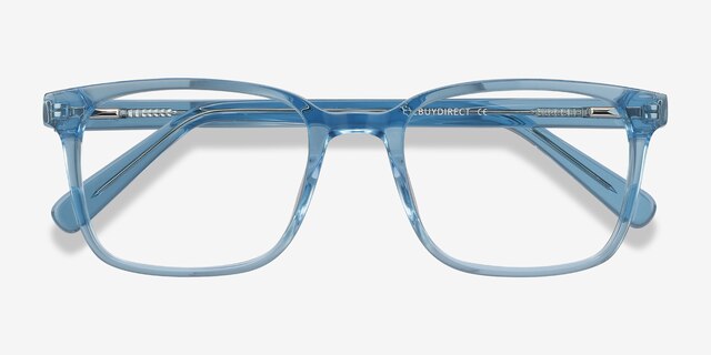 Charlie Blue AcetateEyeglass Frames from EyeBuyDirect, Closed View