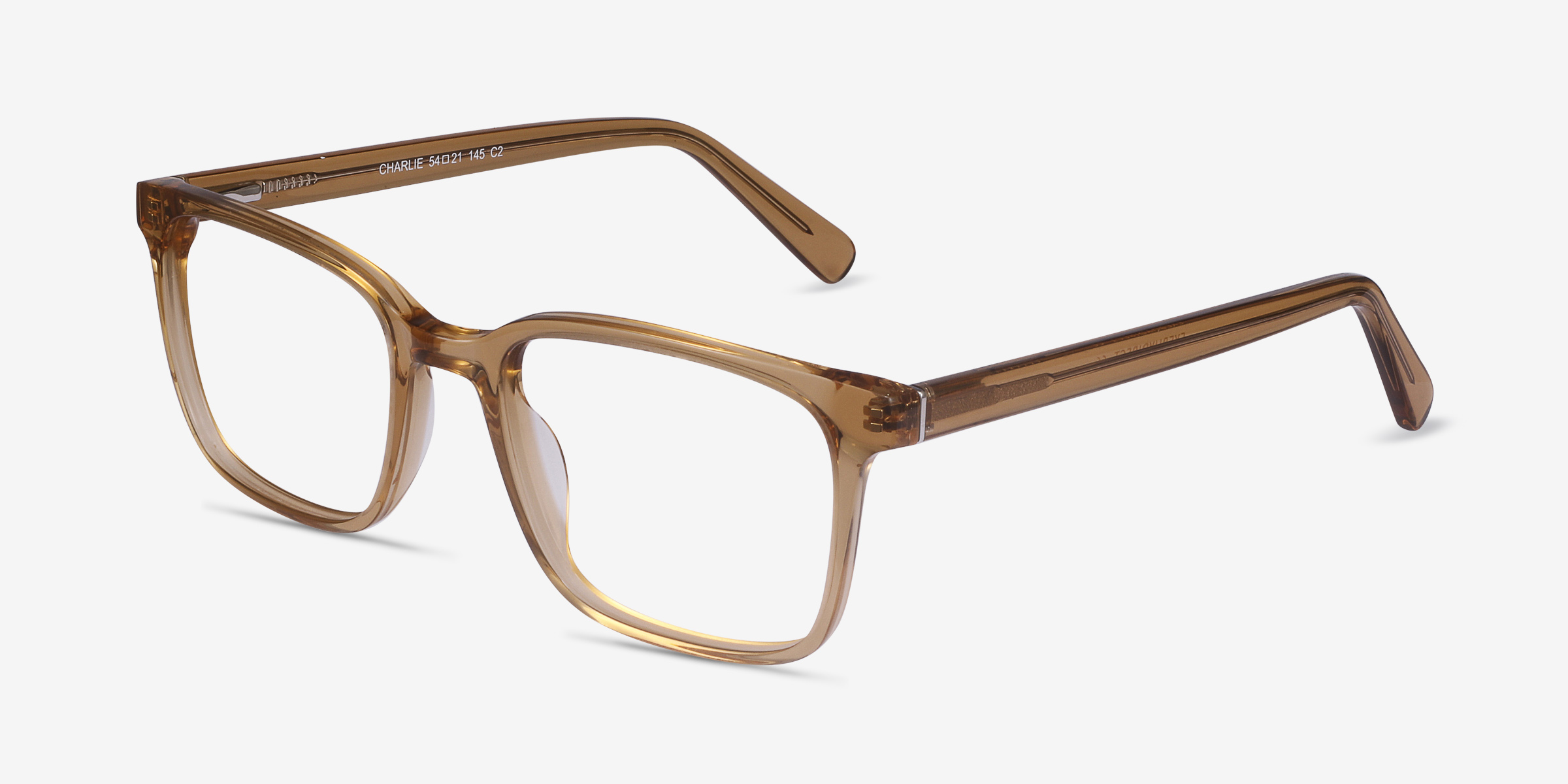 Charlie Rectangle Clear Brown Full Rim Eyeglasses | Eyebuydirect Canada