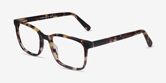 Charlie Tortoise AcetateEyeglass Frames from EyeBuyDirect, Angle View