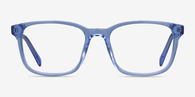 Longway Blue AcetateEyeglass Frames from EyeBuyDirect, Front View