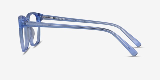 Longway Blue AcetateEyeglass Frames from EyeBuyDirect, Side View