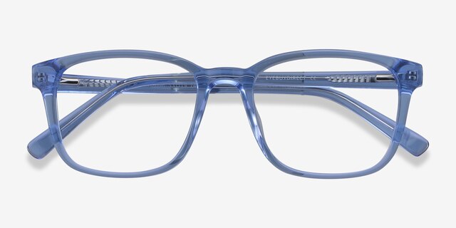 Longway Blue AcetateEyeglass Frames from EyeBuyDirect, Closed View