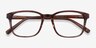 Longway Brown Striped AcetateEyeglass Frames from EyeBuyDirect, Closed View