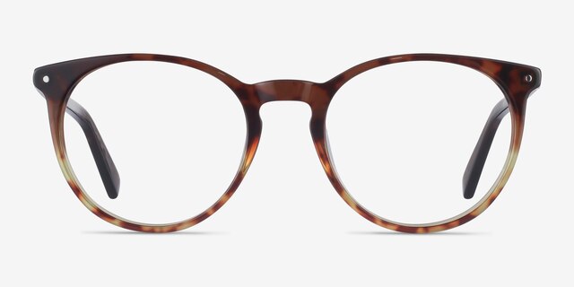 Fleury Brown Floral AcétateMontures de lunettes de vue d'EyeBuyDirect, Vue de Face