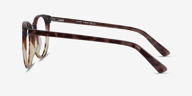 Fleury Brown Floral AcétateMontures de lunettes de vue d'EyeBuyDirect, Vue de Côté