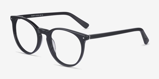 Fleury Black AcetateEyeglass Frames from EyeBuyDirect, Angle View