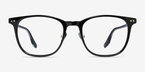 Follow Black Silver Acetate Eyeglass Frames