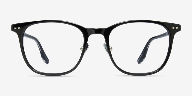 Follow Black Silver AcetateEyeglass Frames from EyeBuyDirect, Front View
