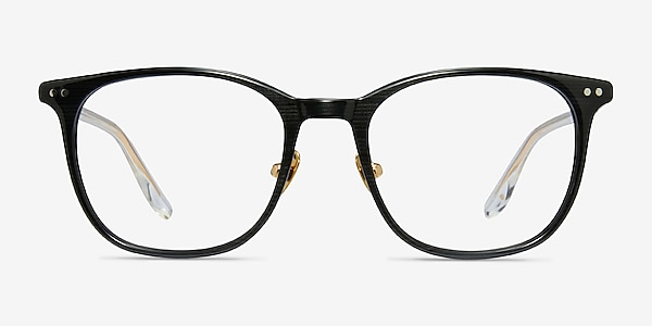 Follow Gray Striped Acetate Eyeglass Frames
