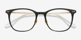 Follow Black Golden Acétate Montures de lunettes de vue d'EyeBuyDirect, Vue Rapprochée