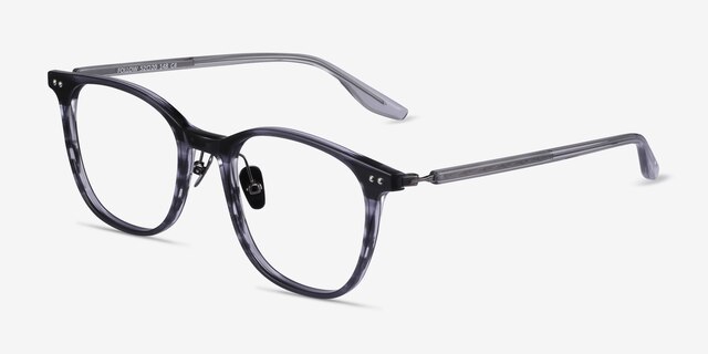 Follow Striped AcetateEyeglass Frames from EyeBuyDirect, Angle View