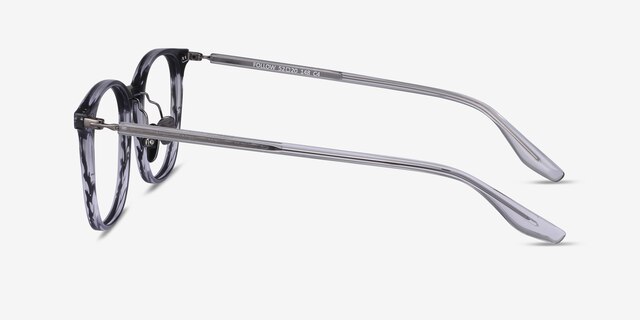 Follow Striped AcetateEyeglass Frames from EyeBuyDirect, Side View