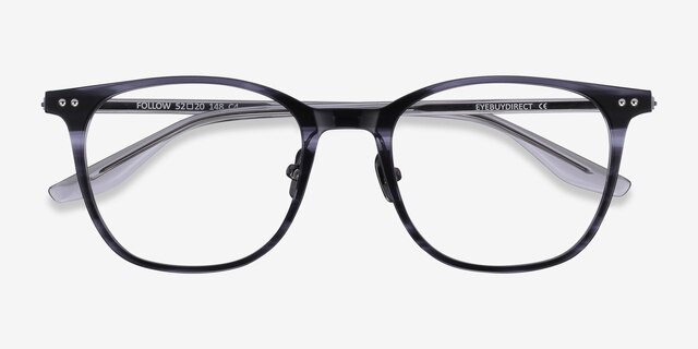 Follow Striped AcetateEyeglass Frames from EyeBuyDirect, Closed View