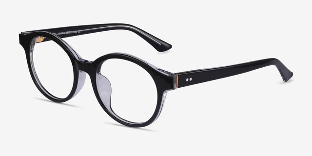 Amata Black AcetateEyeglass Frames from EyeBuyDirect, Angle View