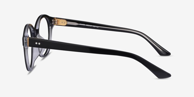 Amata Black AcetateEyeglass Frames from EyeBuyDirect, Side View