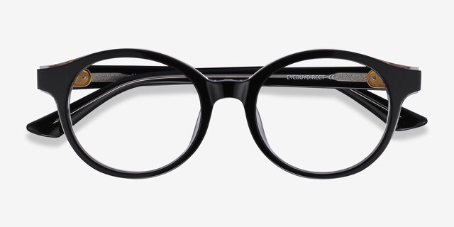 Amata Black AcetateEyeglass Frames from EyeBuyDirect, Closed View