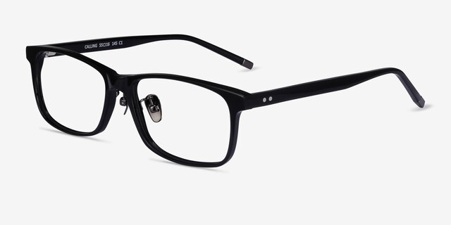 Calling Black AcetateEyeglass Frames from EyeBuyDirect, Angle View