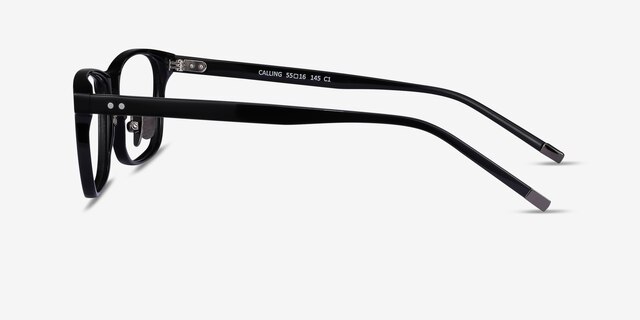 Calling Black AcetateEyeglass Frames from EyeBuyDirect, Side View