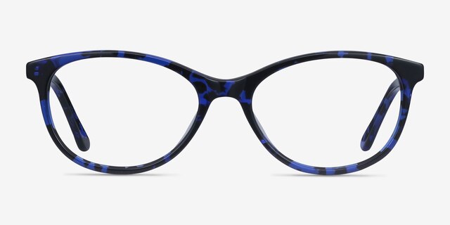 Depth Blue Floral AcetateEyeglass Frames from EyeBuyDirect, Front View