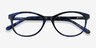 Depth Blue Floral AcetateEyeglass Frames from EyeBuyDirect, Closed View
