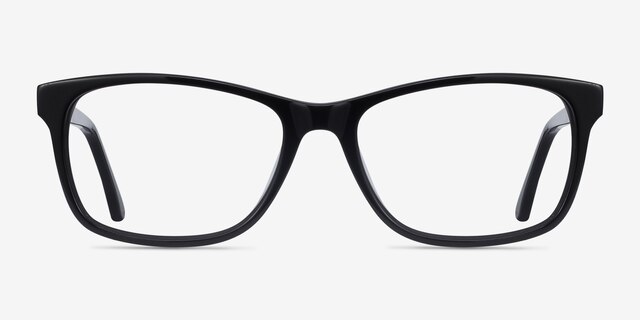 Annett Black AcetateEyeglass Frames from EyeBuyDirect, Front View