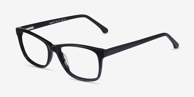 Annett Black AcetateEyeglass Frames from EyeBuyDirect, Angle View