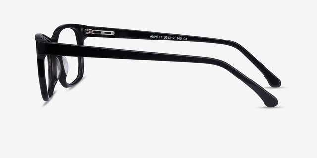 Annett Black AcetateEyeglass Frames from EyeBuyDirect, Side View
