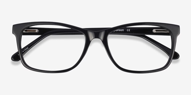 Annett Black AcetateEyeglass Frames from EyeBuyDirect, Closed View