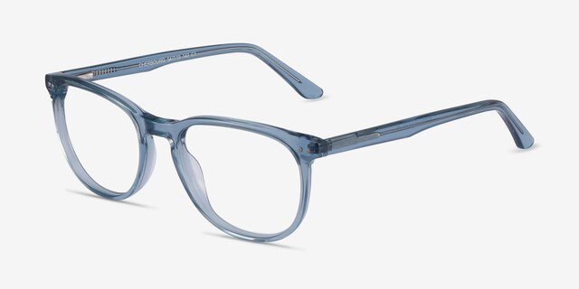 Cherbourg Clear Blue AcetateEyeglass Frames from EyeBuyDirect, Angle View