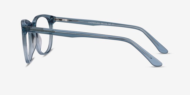 Cherbourg Clear Blue AcetateEyeglass Frames from EyeBuyDirect, Side View