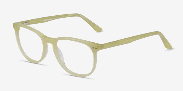 Cherbourg Lime Green AcétateMontures de lunettes de vue d'EyeBuyDirect, Vue d'Angle